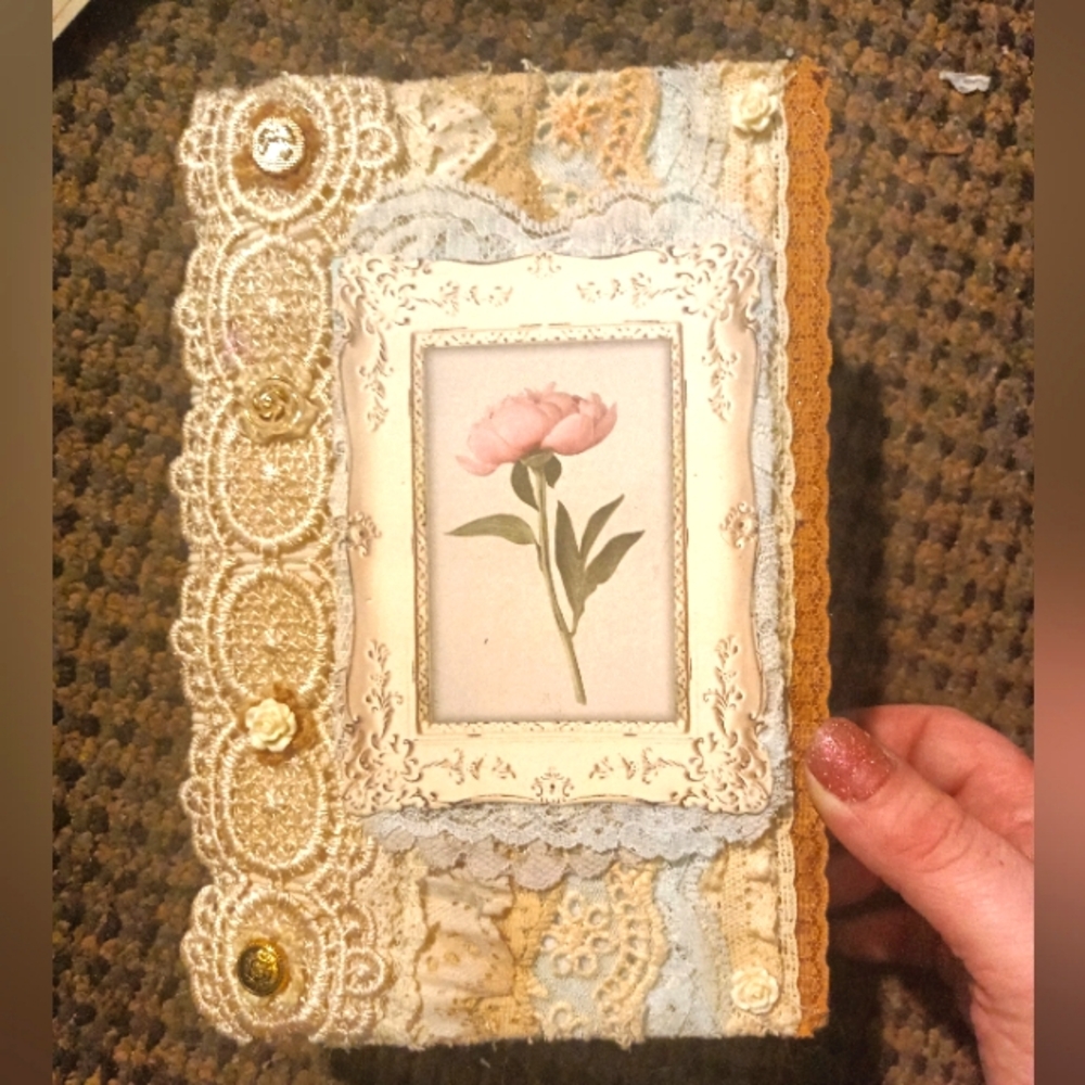 Lovely handmade junk journal with authentic vintage ephemera